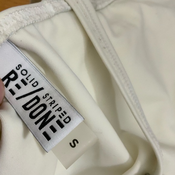 Re/Done Solid x Striped One Piece Swimsuit Small - Picture 5 of 6